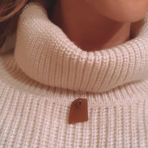 Hand Crafted Sea Glass Pendant with Glass Beads